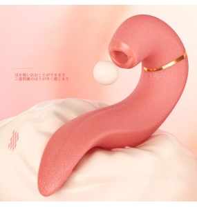 QUER - Magic Tongue Licking Suction Clitoral Vibrator (Chargeable - Pink)